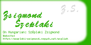 zsigmond szeplaki business card